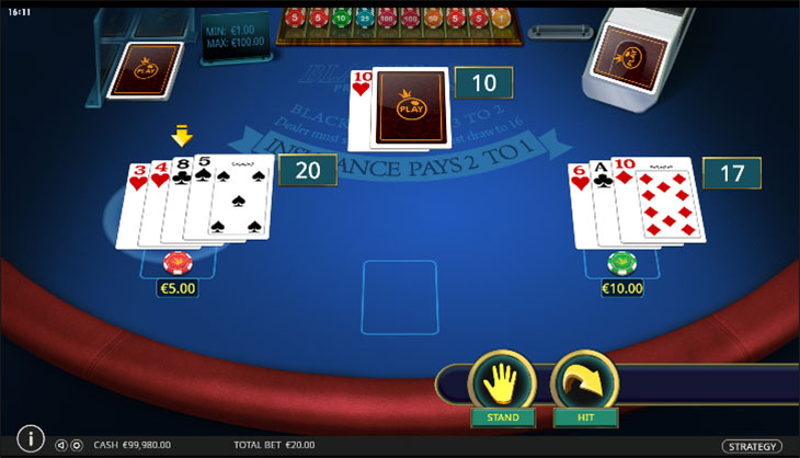 Play blackjack game online for free. 
