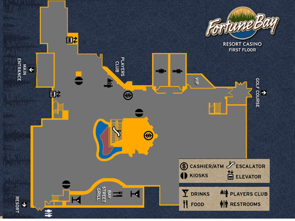 Fortune Bay casino map 1st floor. 