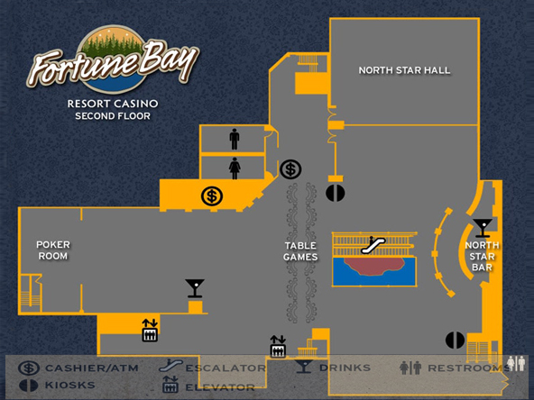 Fortune Bay casino map 2nd floor. 